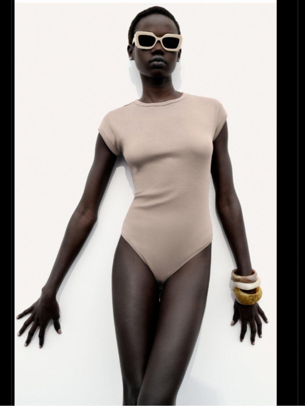 Zara Ribbed Bodysuit - Large